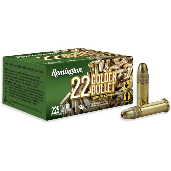 Remington Golden Bullet Rimfire Ammunition .22 LR 36 gr. HP 1280 fps 225/ct