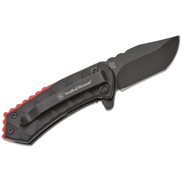 Smith & Wesson 24/7 Spring Assisted Folding Knife 1-9/10" Clip Point Blade Black