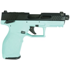 Taurus 2TX22 TORO Handgun .22 LR 16(1)&22(1)rd Magazines 4.6" Threaded Barrel Black Slide/Cyan Frame