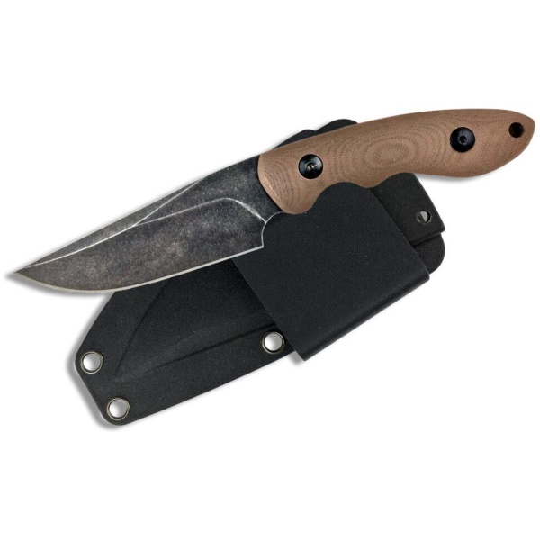 ABKT Elite Shadow Predator Fixed Knife 3-1/2" Drop Point Blade Brown