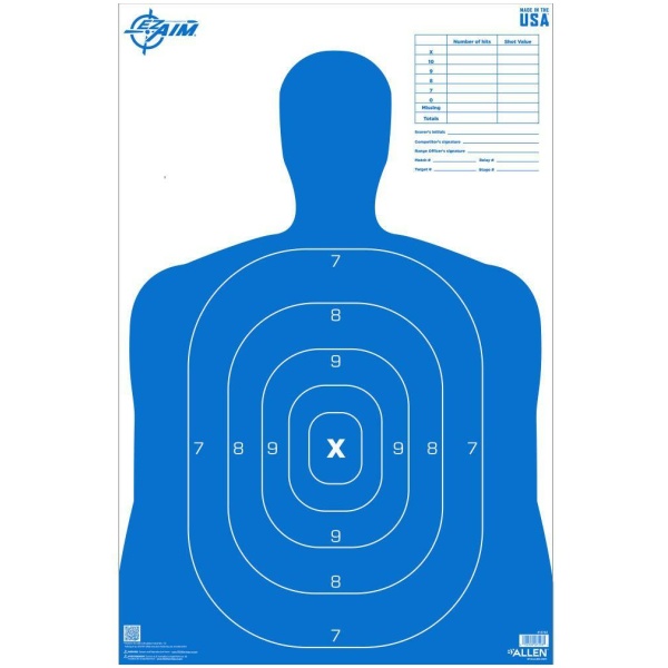 Allen EZ Aim B27 Pro Silhouette Target 50 Pack for Training