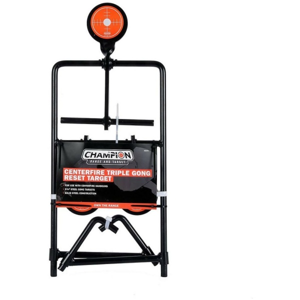 Champion Centerfire Handgun Triple Gong Target for Skills