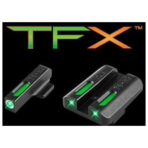Truglo TFX Tritium/Fiber-Optic Day/Night Sights Fits KAHR Arms K MK P PM T &TP Models with New Dovetail (Post 2004) White Outline Front/Rear Green