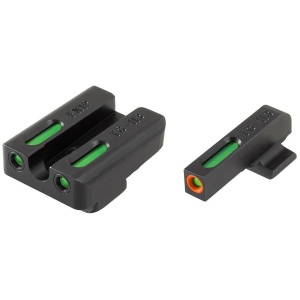 Truglo TFX Pro Tritium/Fiber-Optic Day/Night Sights Fit FNH FNP-40|FNX-40|FNS-40|FNS-40 Compact - Orange Outline Front/Rear Green