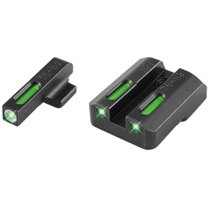 Truglo TFX Tritium/Fiber-Optic Day/Night Sights - Walther PPS (Except M2) - White Outline Front/Rear Green
