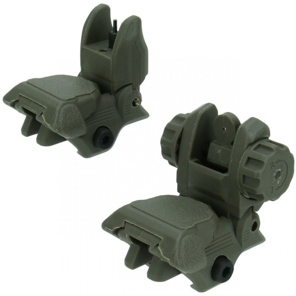 Tacfire AR-15 45 Same Plane/Low Profile Pop Up Sights OD Green