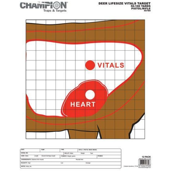 Champion Deer Vitals Targets Pack for Precision Shooting