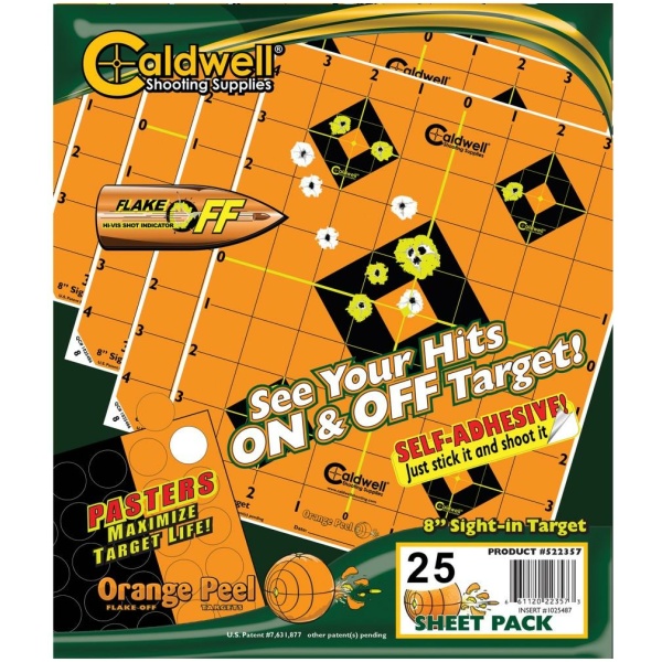 Caldwell 8" Sight-In Targets Pack of 25 for Accurate Shooting