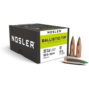 Nosler .308 Caliber 30 Ballistic Tip 168 Grain Hunting Bullet Box of 50