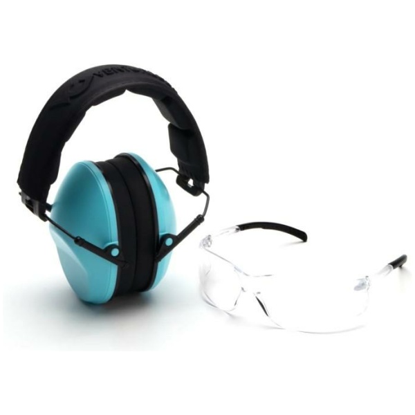 Pyramex Low-Profile Combo Kit Clear Glasses & 24dB Earmuffs