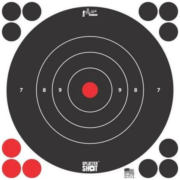 Pro-Shot Splatter Shot 8" Bullseye Targets Pack of Six