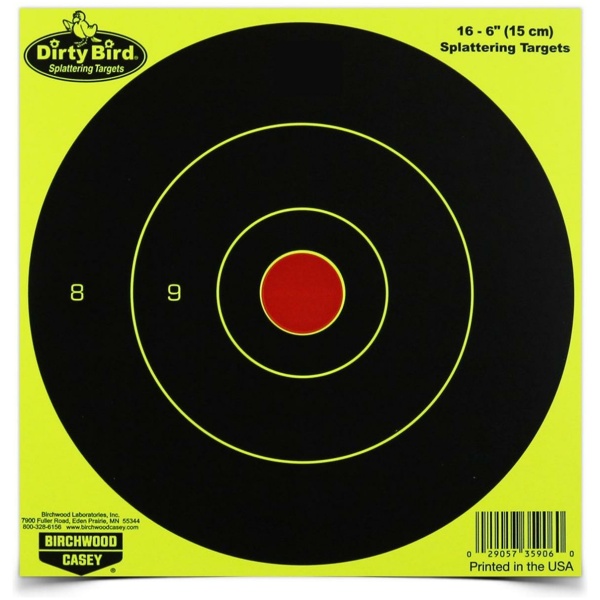 Birchwood Casey Dirty Bird 6" Yellow Bull's Eye Targets 100 Pack