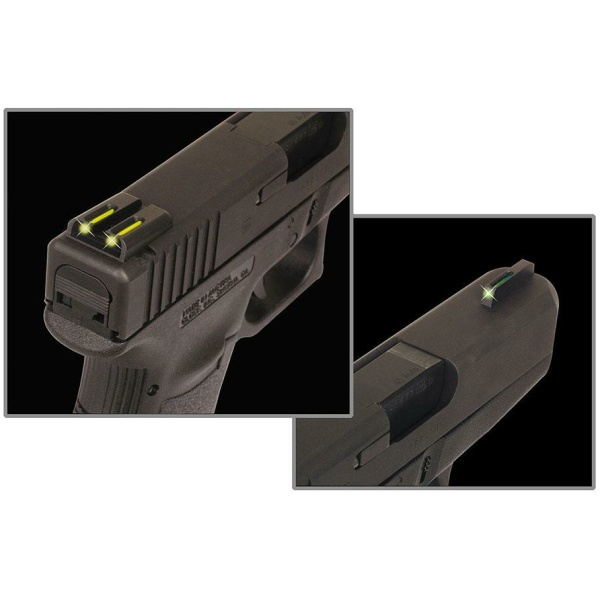 Truglo TFO Tritium/Fiber-Optic Day/Night Sights Fits Novak 1911 .260/.500 - Front Green/Rear Yellow