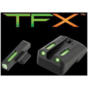 Truglo TFX Tritium/Fiber-Optic Day/Night Sights Fits Novak LoMount cut .270 Front / .500 Rear (1911 3_ Officers & 4.25_ Commander 9mm / .40S&W) - Whit