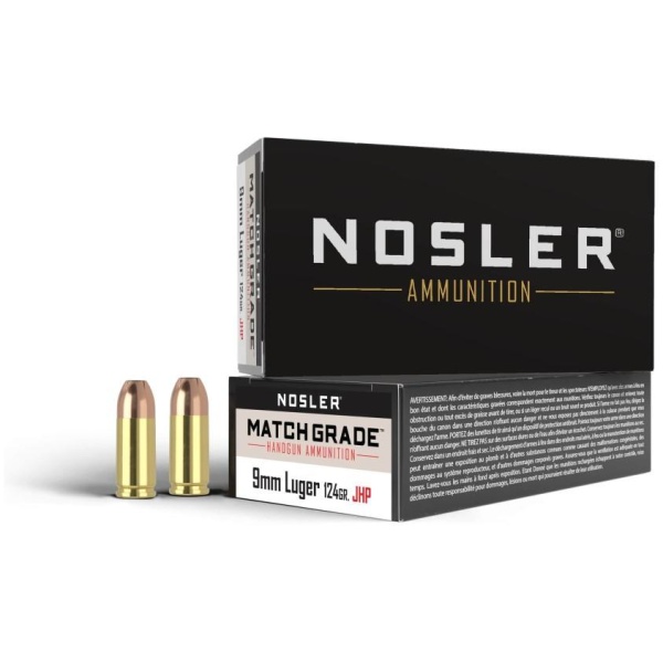 Nosler 9mm Match Grade Ammo - 50 Bullets Per Box