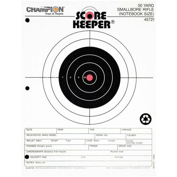 Champion Scorekeeper Targets Fluorescent Orange Bull 50 yd