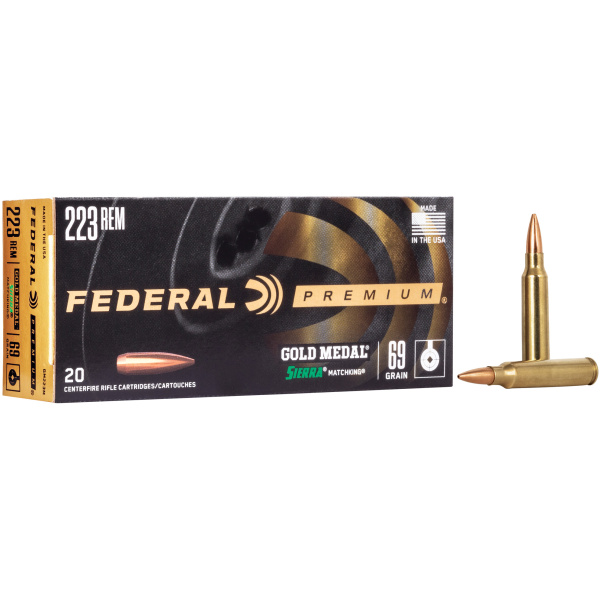 Federal 223 Remington 69 Grain Ammo - Gold Medal 20/Box