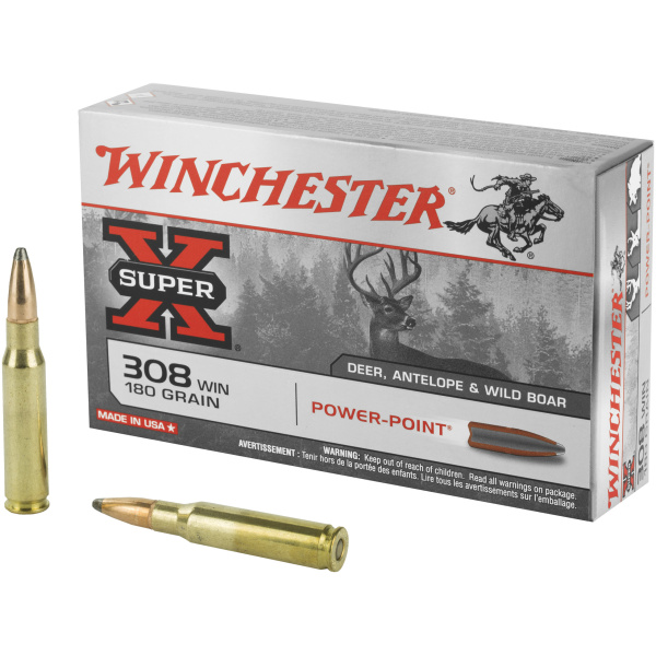 Winchester 308 Super-X 180 Grain Ammunition (20/Box)