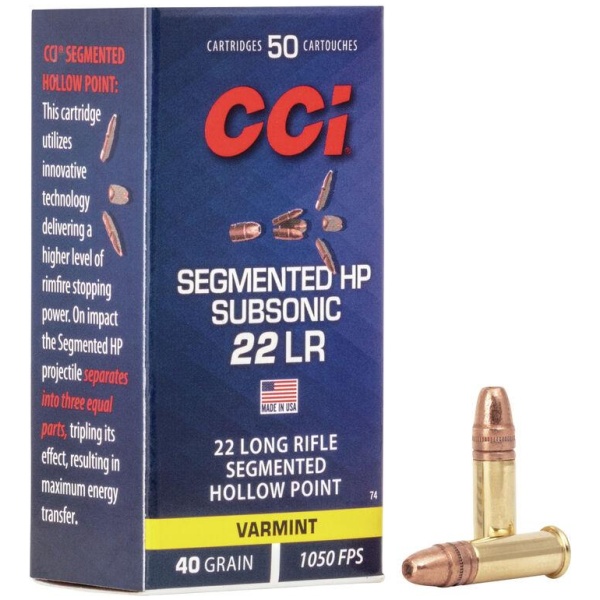 CCI .22LR 40gr Hollow Point Bullets – 50/Box