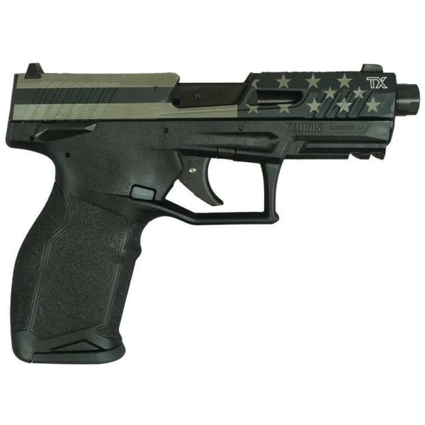 Taurus TX22 Flag Slide Handgun .22 LR 16rd Magazines(2) 4.6" Threaded Barrel Flag Slide/Black Frame