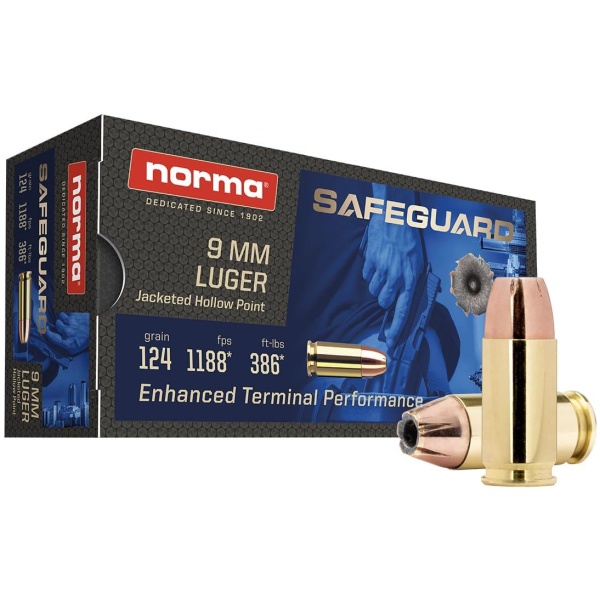 Norma Safeguard 9mm Ammo - 50 Rounds | Self-Defense