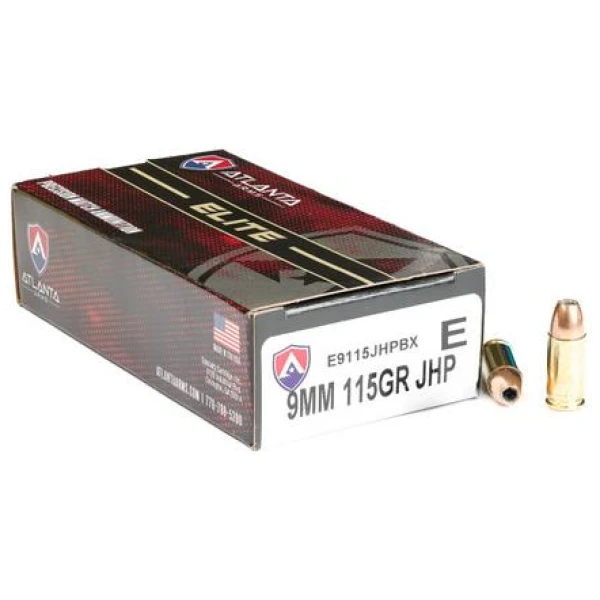 Atlanta Arms Elite Handgun Ammunition 9mm Luger 115gr JHP 1100 fps 50/ct