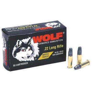 Wolf .22 LR Ammo - 40 gr RN - 50/Box - Reliable Performance