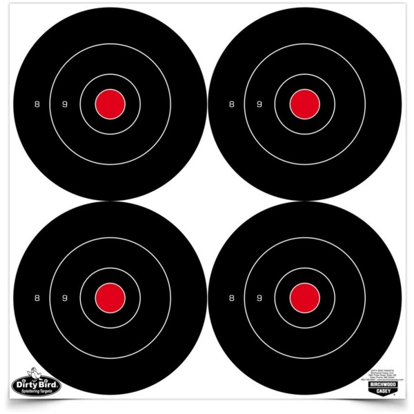 Birchwood Casey Dirty Bird 6" Bull's-Eye Targets for Accuracy