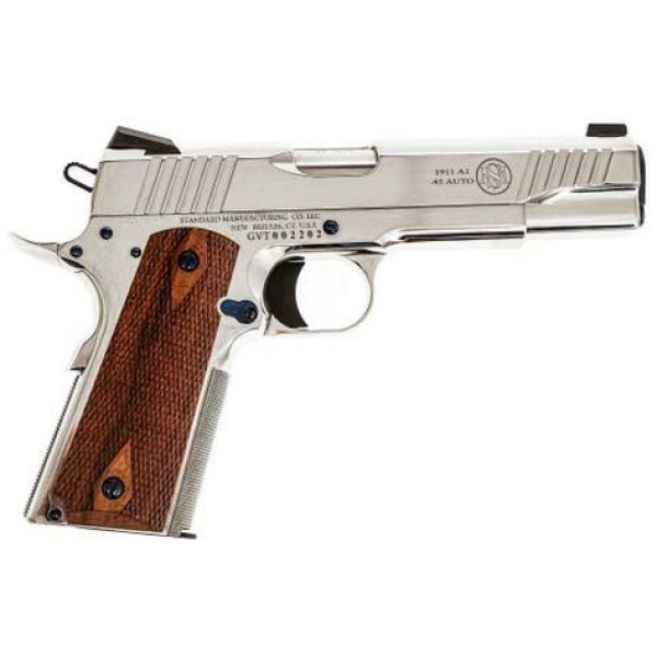 Standard Manufacturing 1911 Nickel Handgun .45 ACP 8rd Magazine 5" Barrel