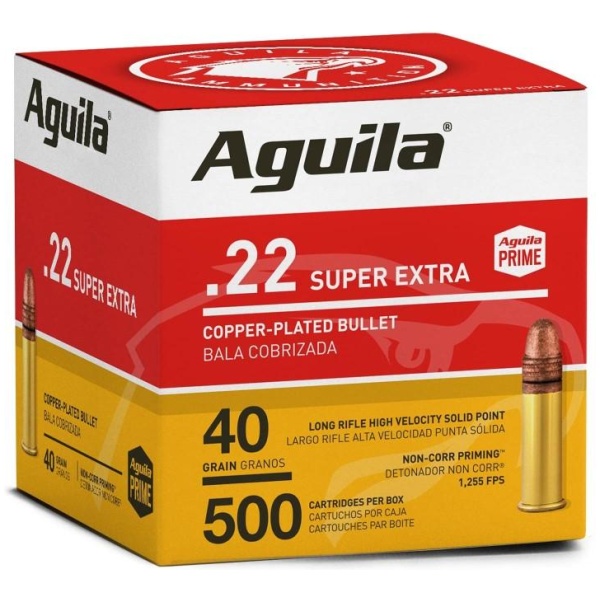 Aguila 22 LR 40 Grain Ammo - 500 Rounds - Hi-Velocity