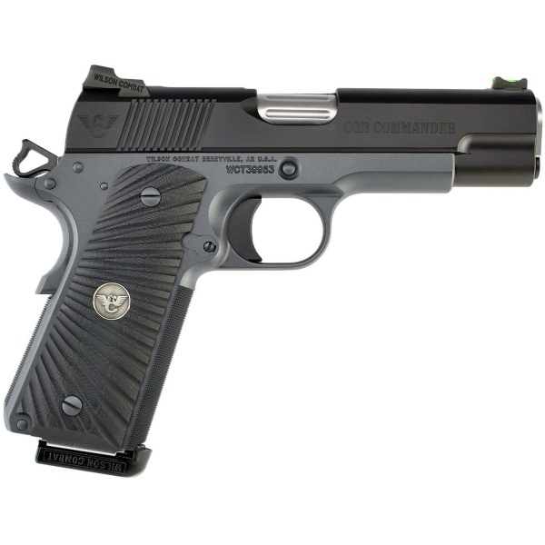 Wilson Combat CQB Commander Handgun .45 ACP 8rd Magazines (2) 4.25" Barrel Black Armor-Tuff Ambidextrous Safety