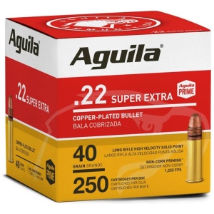 Aguila 22 LR Ammo - 40 Grain Hi-Vel - 250/Box