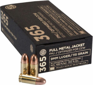 SIG Elite Performance 9mm 115 Grain FMJ Ammo for Accuracy