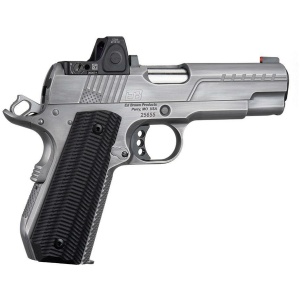 Ed Brown FX2 Compact Stainless Bobtail Handgun .45 Auto 7rd Magazine 4.25" Barrel  American Flag Serrations w/Trij RMRcc
