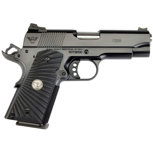 Wilson Combat CQB Compact Handgun 9mm Luger 8rd (1) & 10rd (1) Magazine 4" Barrel Black Armor-Tuff Ambidextrous Safety