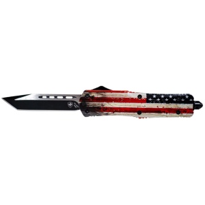 Templar Knife Slim Knife 3-1/2" Tanto Blade Wood US Flag