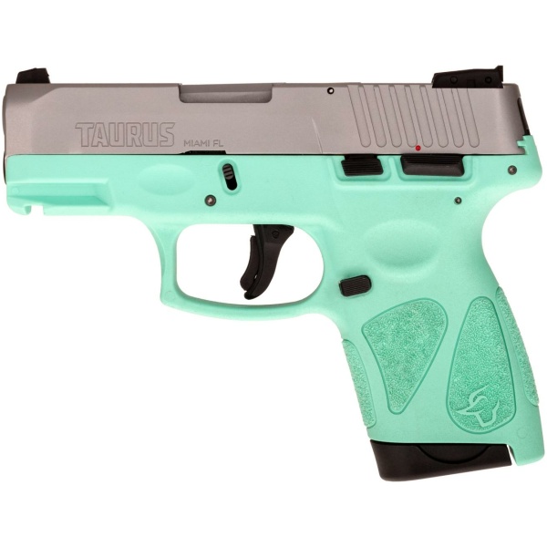 Taurus G2S Handgun 9mm Luger 7rd Magazines 3.2" Barrel Stainless Slide/Cyan Grip