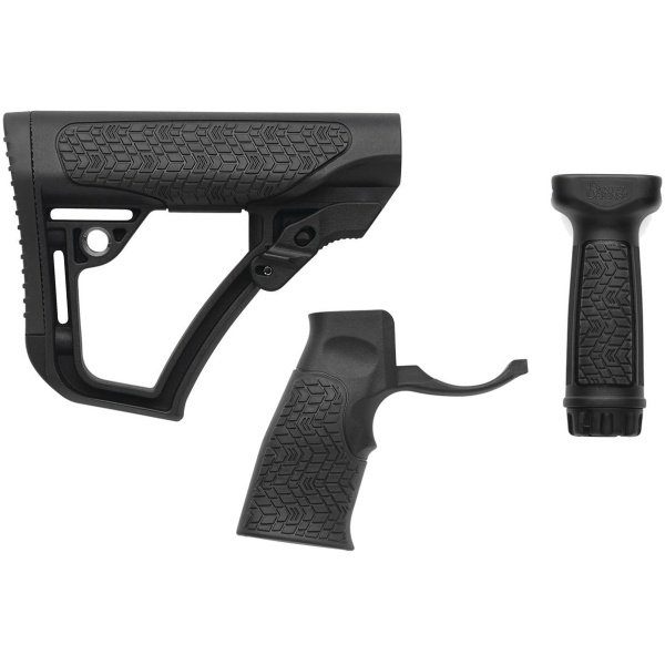 Collapsible Buttstock Pistol Grip Vertical Foregrip Combo BLK