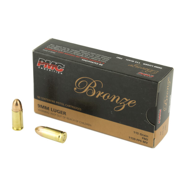 PMC Bronze 9mm Luger Ammo 115 Grain FMJ 50 Rounds