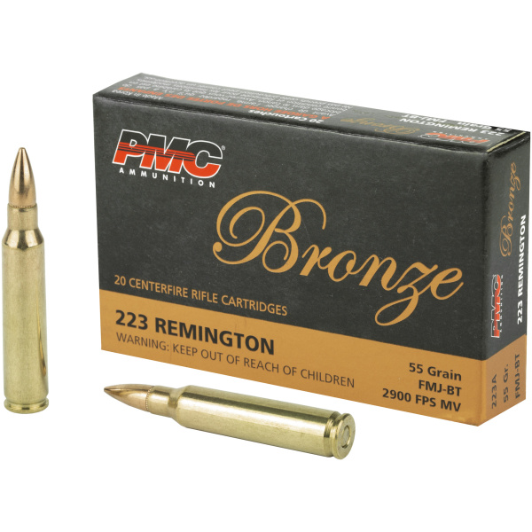 PMC Bronze .223 Remington Rifle Ammo - 55 Grain | FMJ-BT | 20rd Box