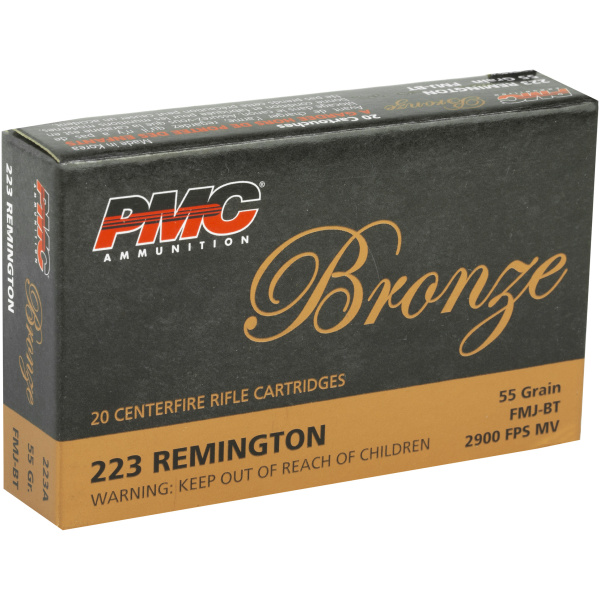 PMC Bronze .223 Remington Rifle Ammo - 55 Grain | FMJ-BT | 20rd Box - Image 2