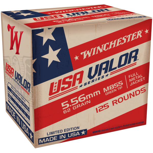 Winchester USA VALOR 556 NATO Ammo - 125 Box