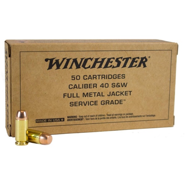 Winchester 40 S&W 165 gr FMJ 50/box - Ammo In Stock