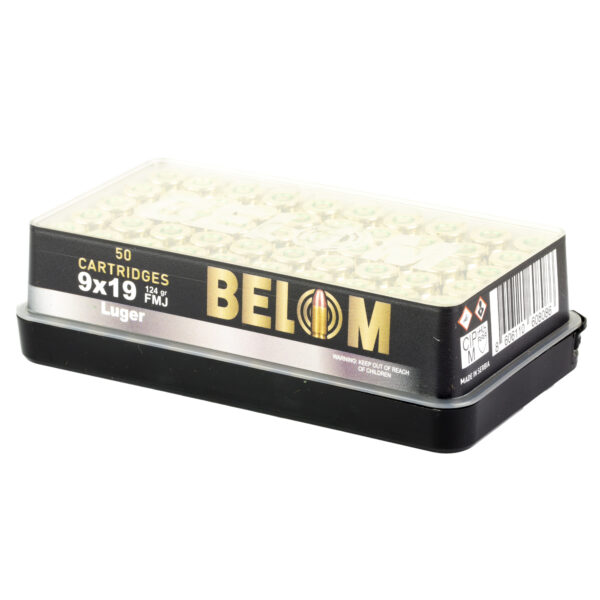 Belom 9MM 124 Grain Full Metal Jacket 50 Round Box Ammo - Image 3