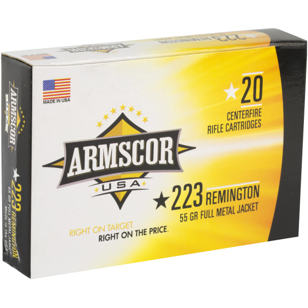 Armscor 223 Rem 55 Grain FMJ Ammo - 20/Box - Image 2