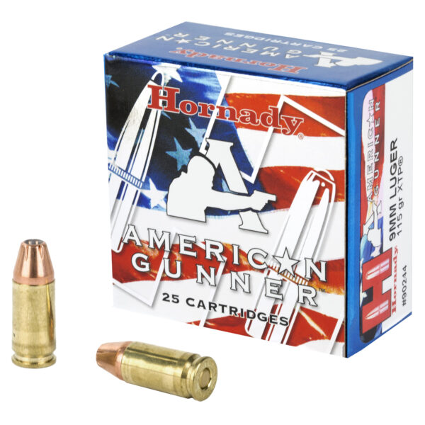 Hornady American Gunner 9mm Luger XTP Ammo for Precision Shooting