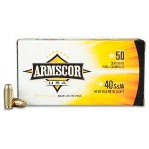 ARMSCOR .40 S&W 180gr FMJ Ammo - 953 FPS Velocity