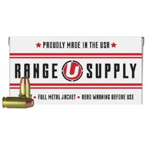 Range Supply ammunition box with bullets displayed.
