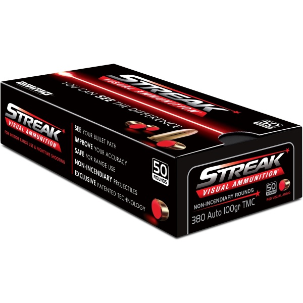 Streak visual ammunition box for indoor shooting.