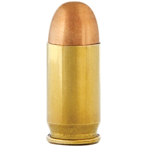 Single bullet on white background